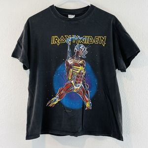 Vintage XL Iron Maiden Somewhere On Tour 87 T-Shirt Black‎ Spring Ford Eddie